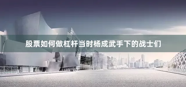 股票如何做杠杆当时杨成武手下的战士们